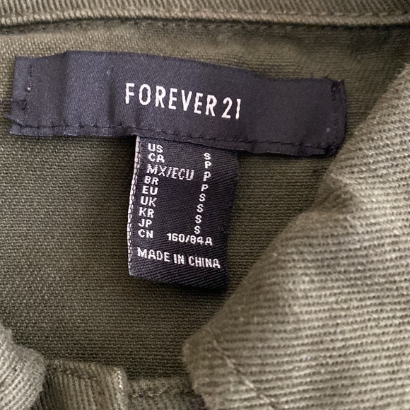Cropped army green denim jacket - Picture 2 of 2